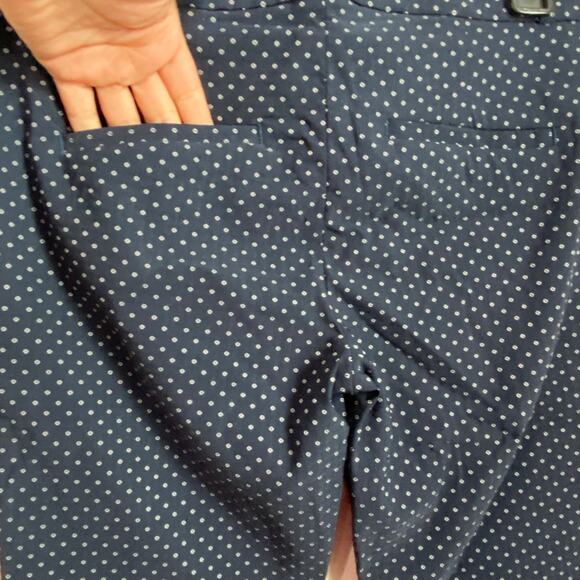 Banana republic sloan crop pants navy blue polkadot‎ size 4 - Picture 5 of 9